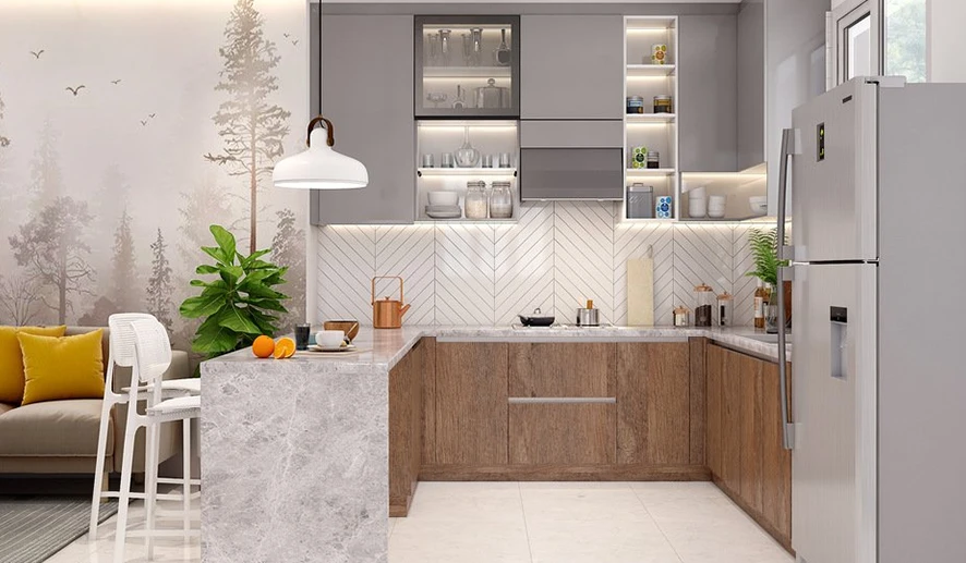 کابینت آشپزخانه کوچک بدون اپن