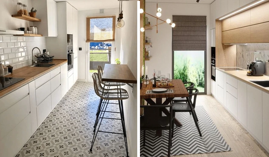 کابینت آشپزخانه کوچک مستطیلی