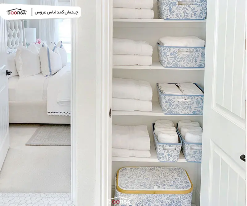 چیدمان کمد لباس عروس و داماد 