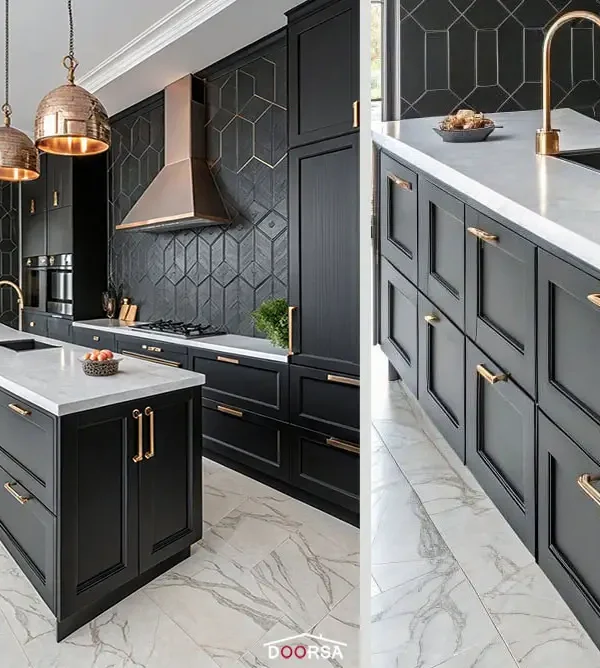 رنگ کابینت آشپزخانه مشکی مات (Matte Black)