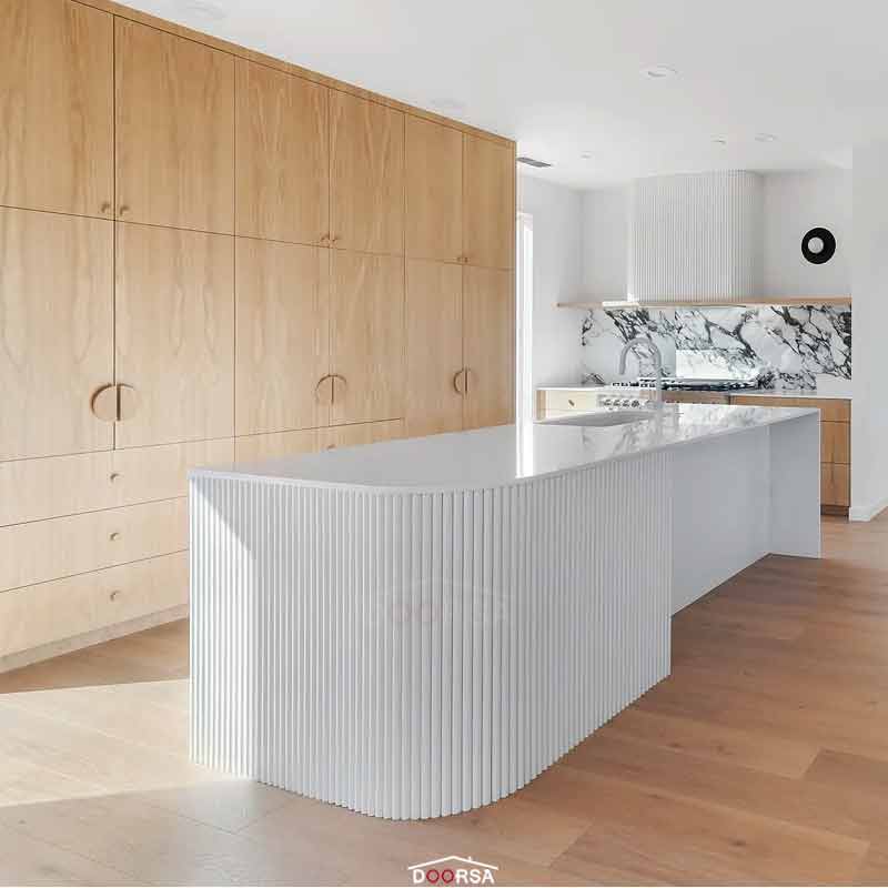 کابینت مدرن منحنی سفید